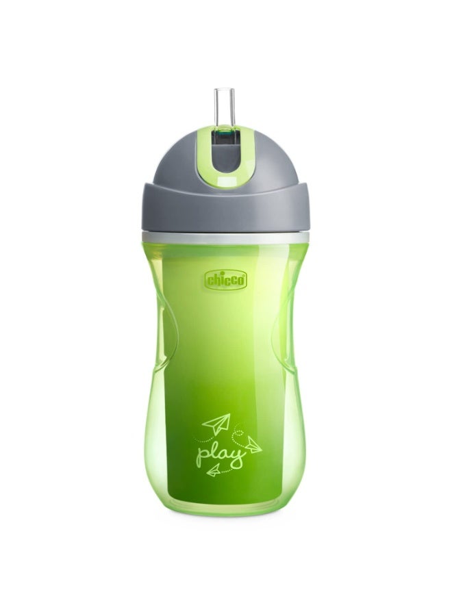 Chicco Sport Sipper Straw Cup for Kids, 266ml | Insulated bottle with Flexible Straw| Light weight | Green | 14 months to 2 years - Image 3